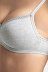 Jockey Padded Non Wired Medium Coverage T-Shirt Bra - Steel Grey Melange — thumbnail 8